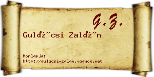 Gulácsi Zalán névjegykártya